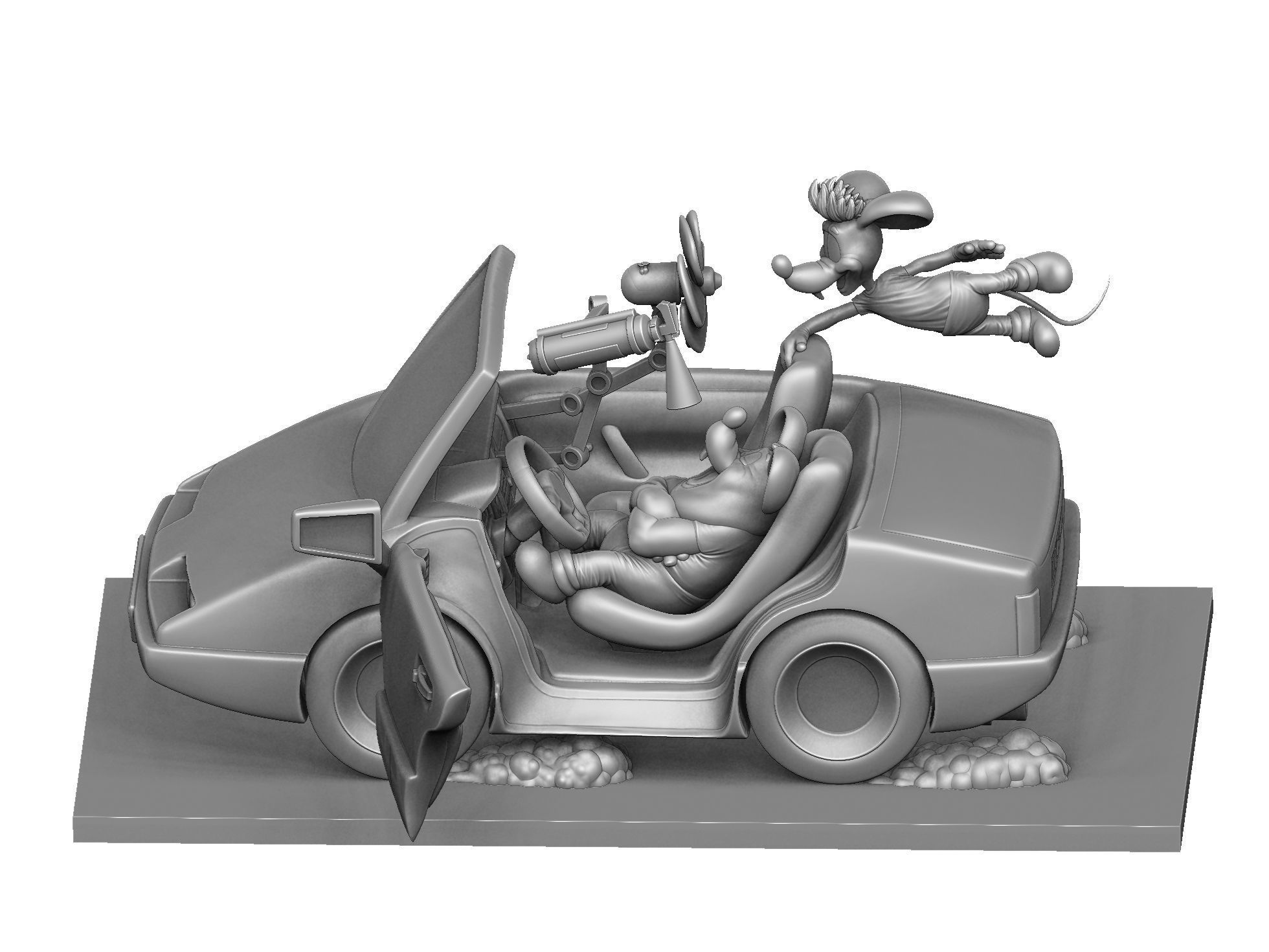 Leopold the cat car with mice for 3D printing STL 3D print model_18