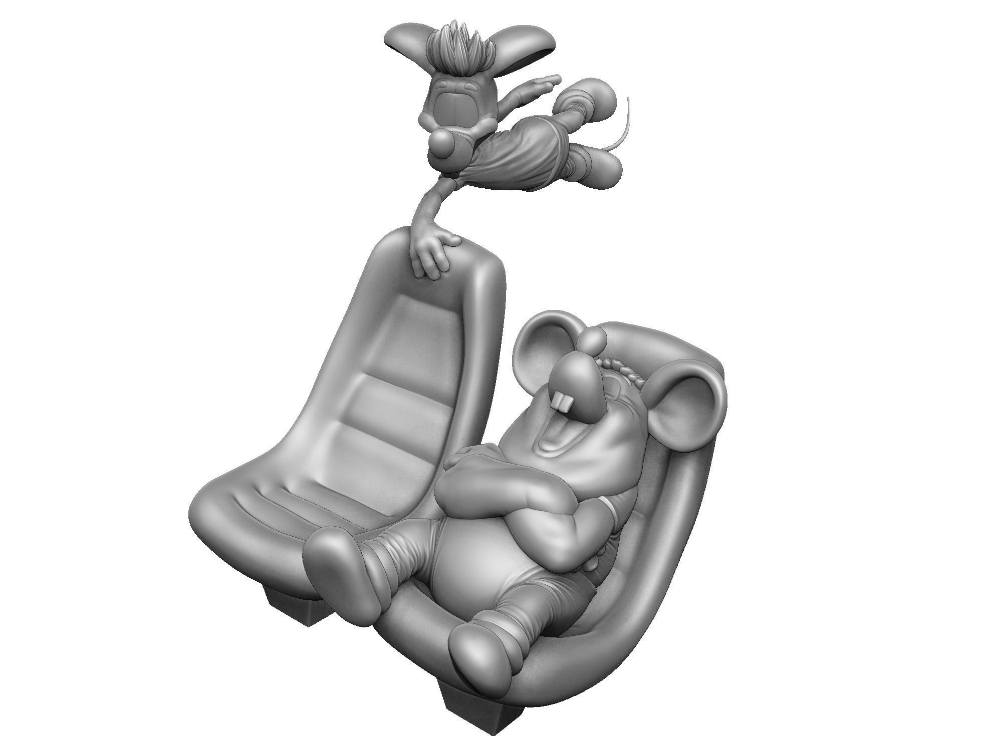 Leopold the cat car with mice for 3D printing STL 3D print model_30