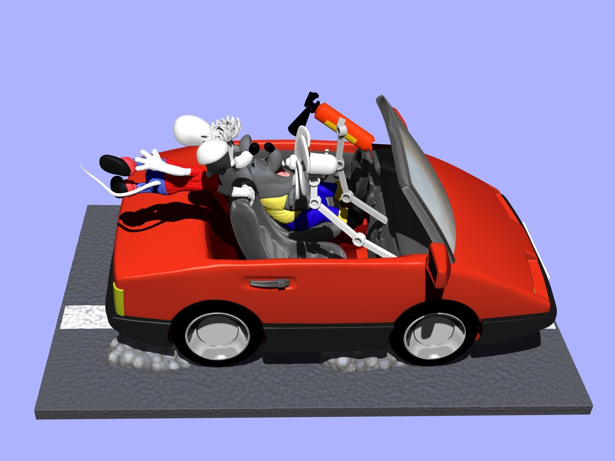 Leopold the cat car with mice for 3D printing STL 3D print model_17