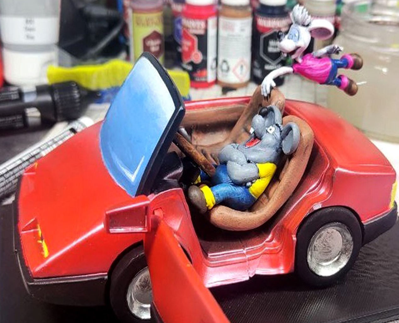 Leopold the cat car with mice for 3D printing STL 3D print model_2