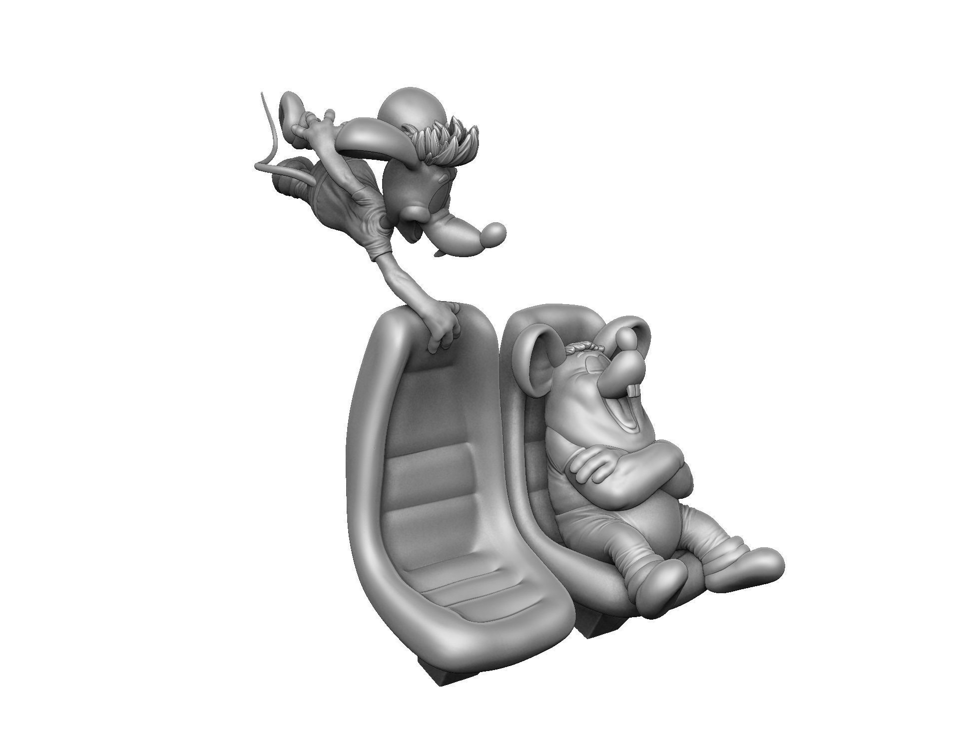 Leopold the cat car with mice for 3D printing STL 3D print model_29