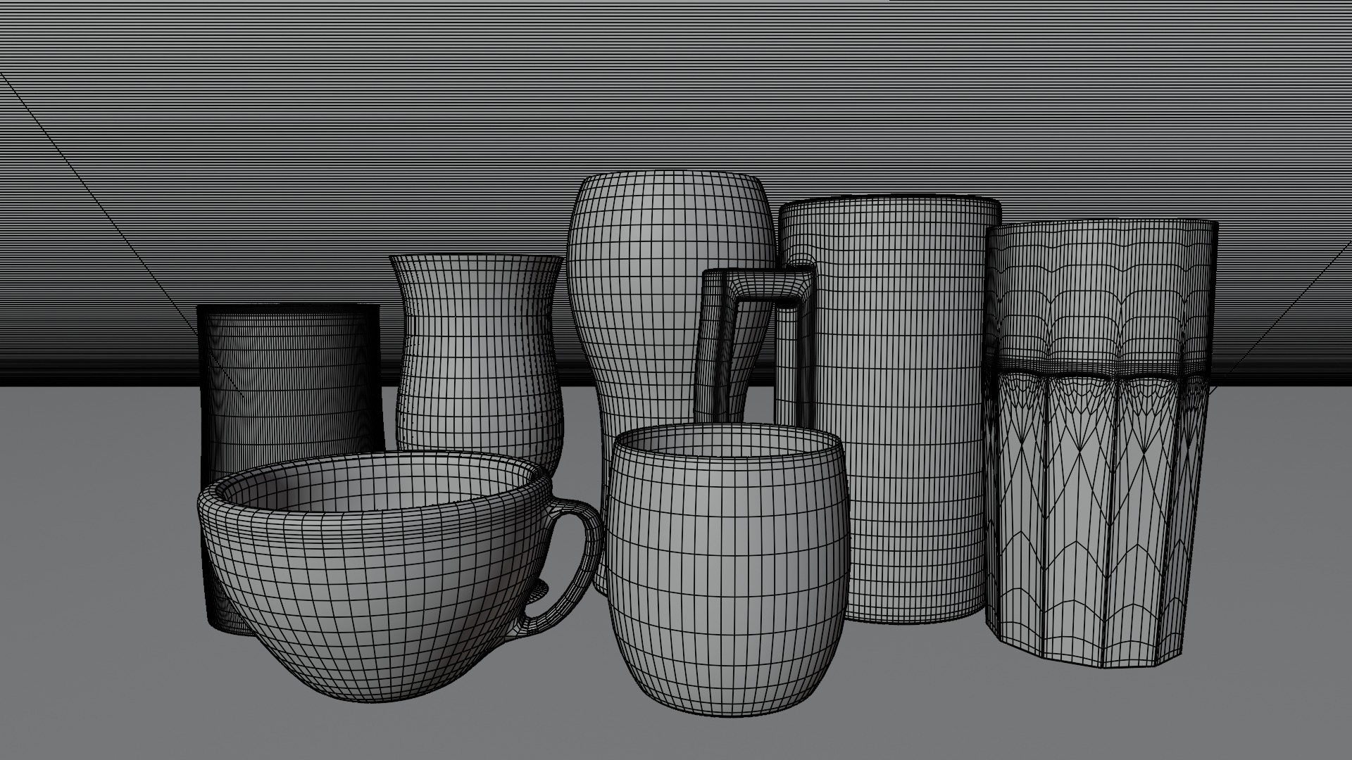 Collection of Glasses for Interior Renders Set 3D model 3D model_2