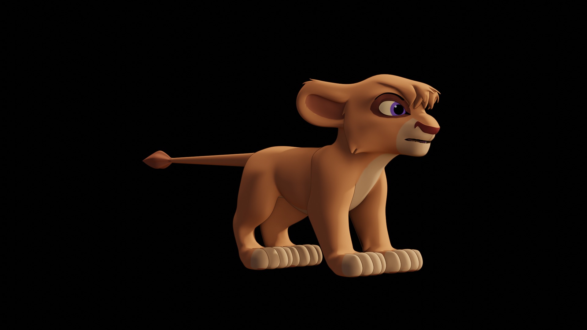 Vitani Lion Cub Low-poly 3D model_100