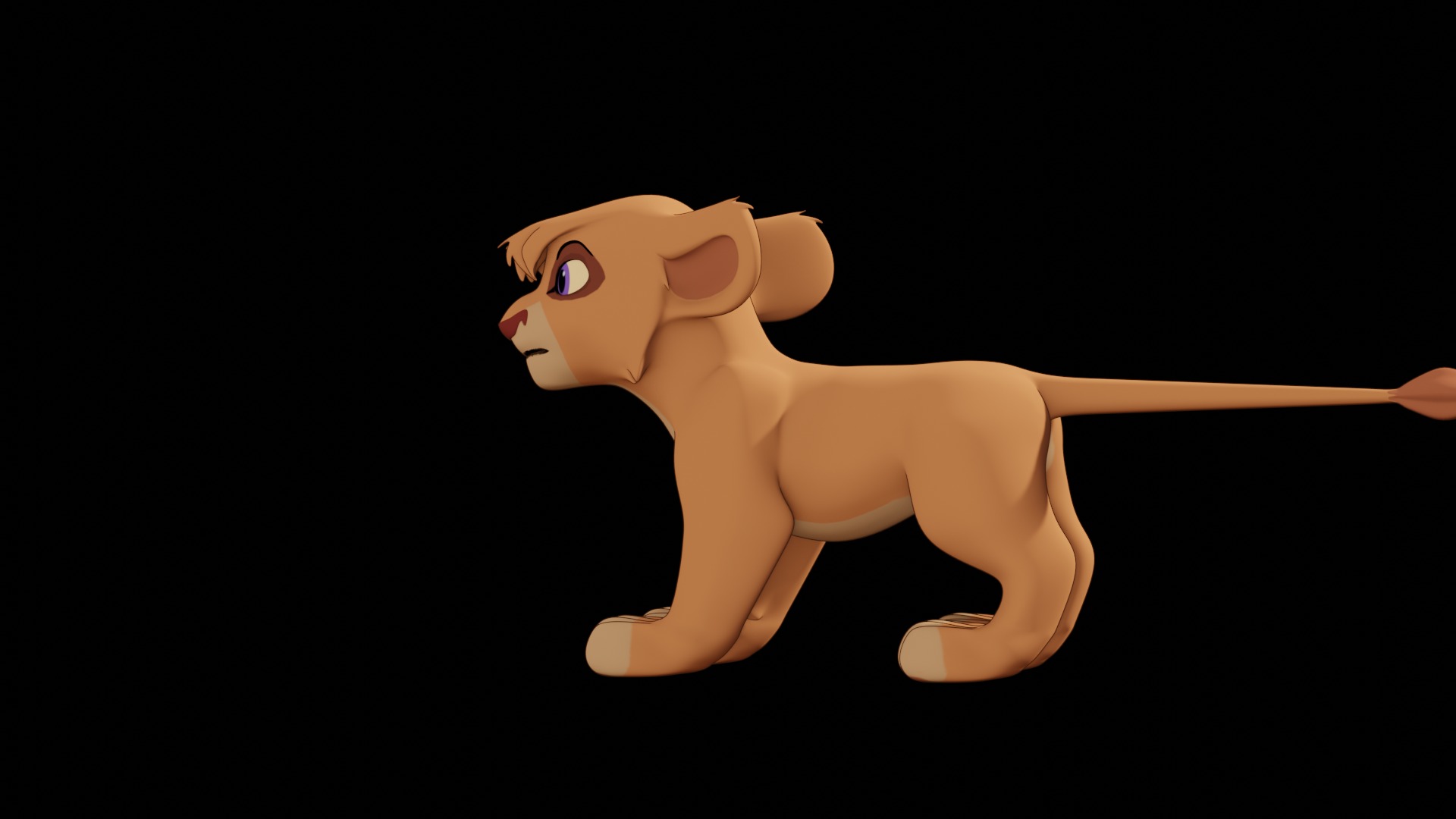 Vitani Lion Cub Low-poly 3D model_5