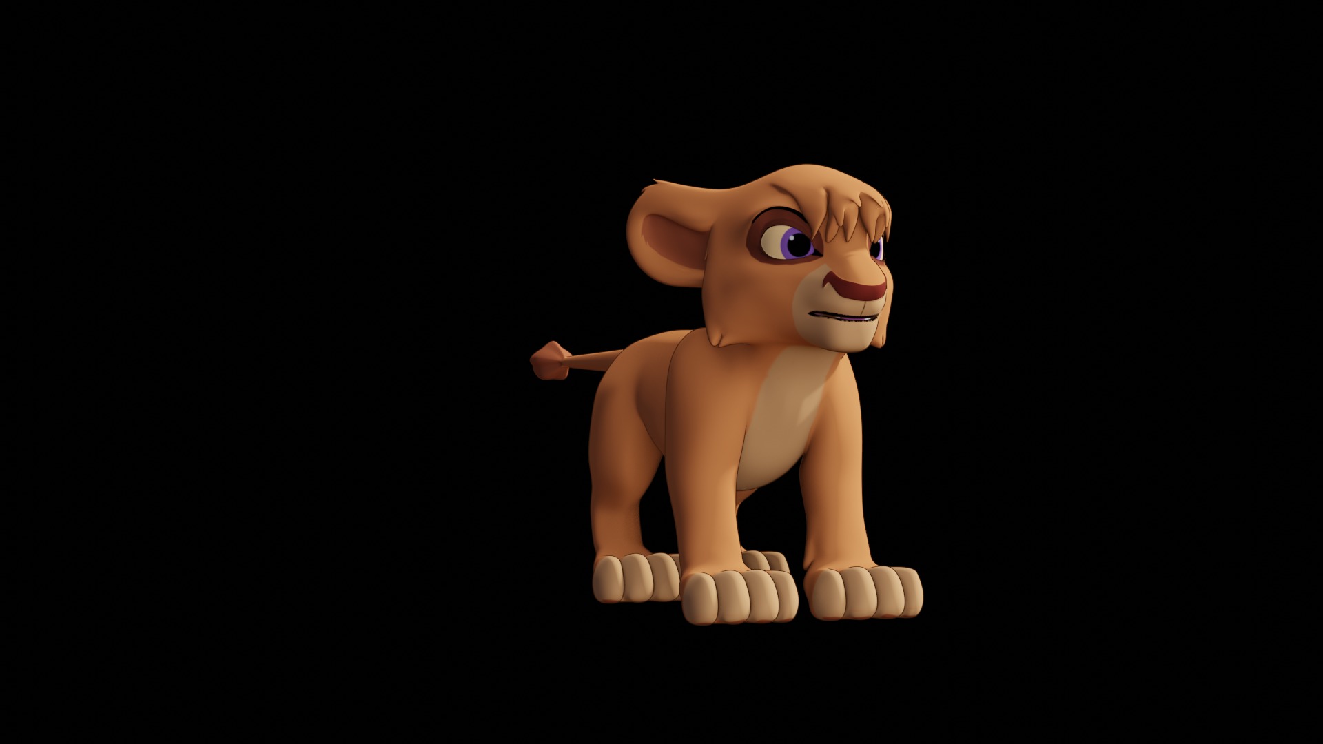 Vitani Lion Cub Low-poly 3D model_7