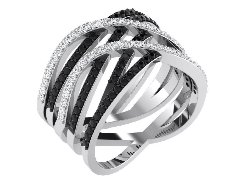 WHITE GOLD TWIST RING DR-6580 3D print model
