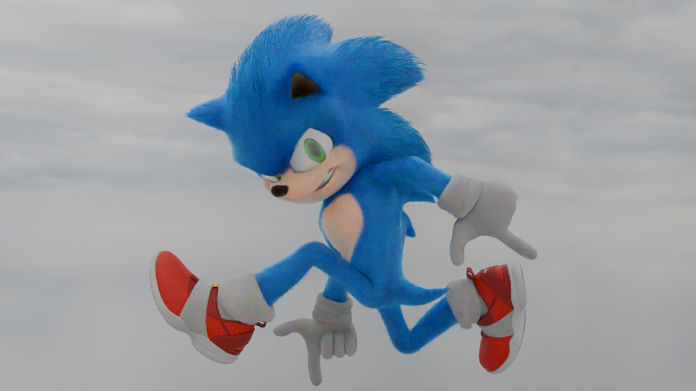 sonic movie model 3d Free low-poly 3D model_1