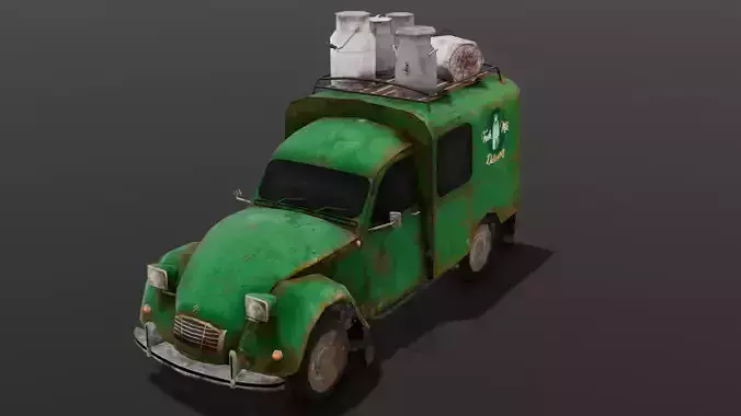 Rusted Milk Tanker 3D Model Low-poly 3D model
