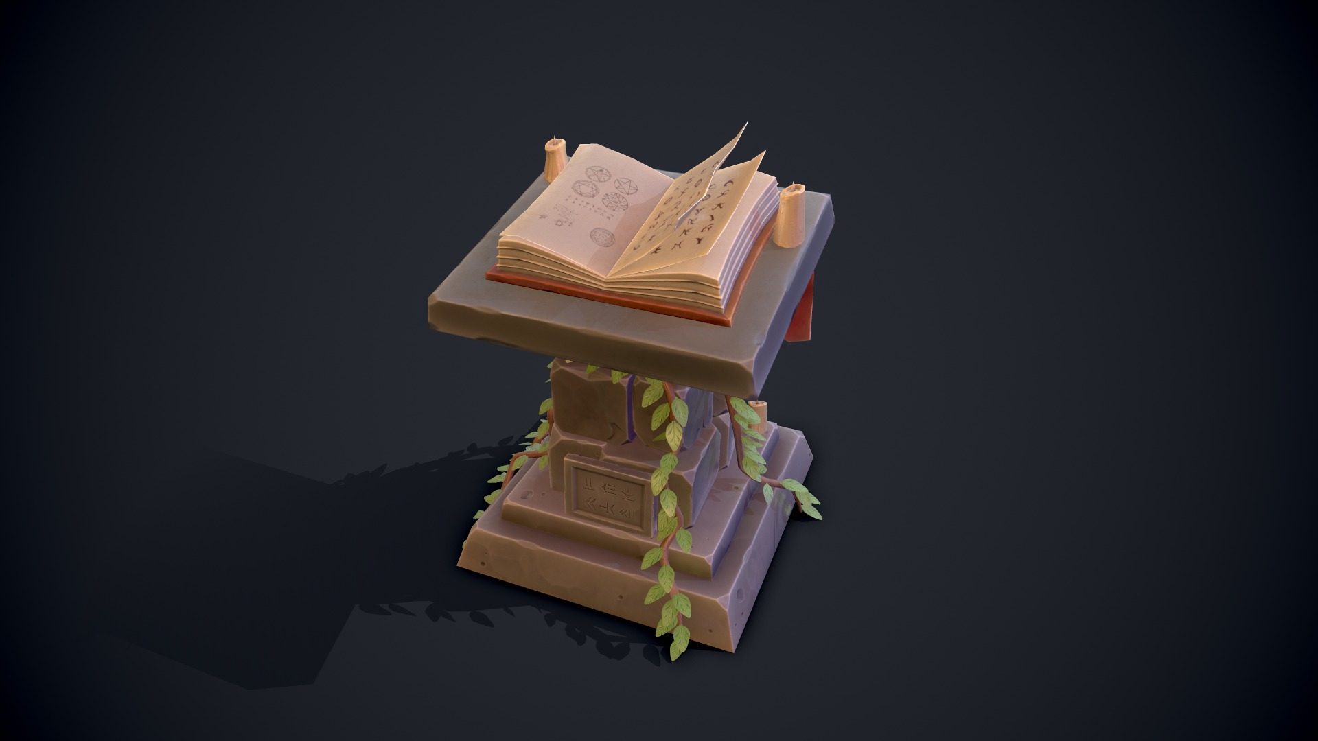 Stylized Pedestal Low-poly 3D model_3