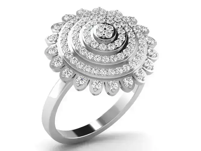 Light Weight White Gold Diamond Ring DR-6589