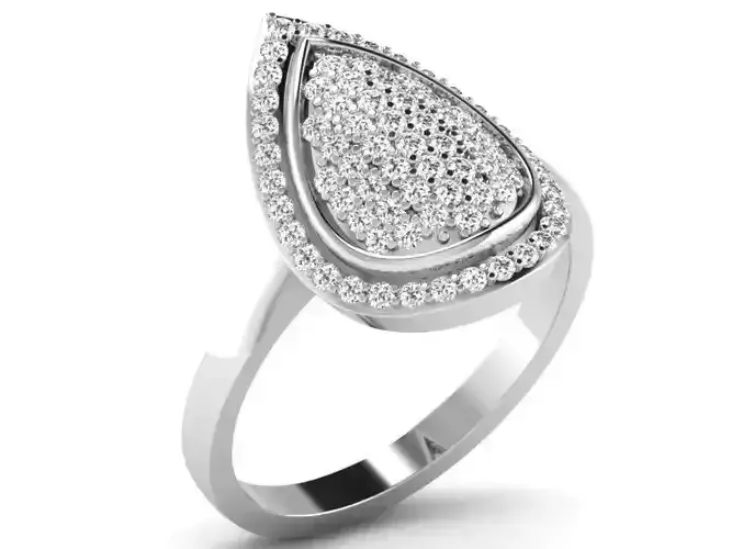 Light Weight White Gold Diamond Ring DR-6594