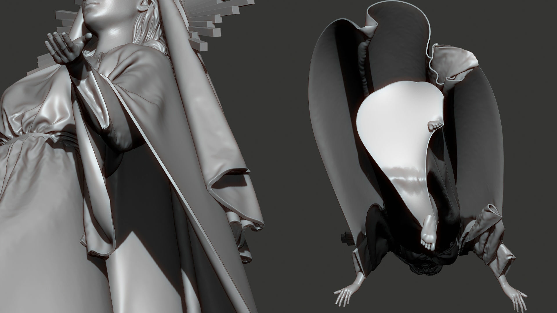 Digital Sculpture of the Virgin Mary - High Detail 3D Model 3D print model_5