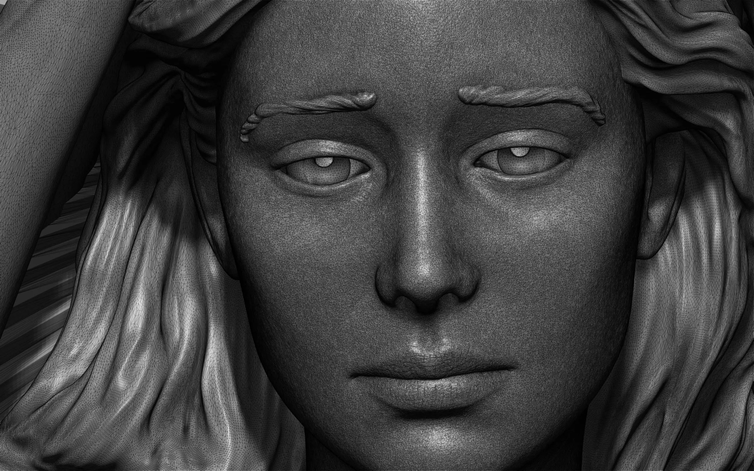 Digital Sculpture of the Virgin Mary - High Detail 3D Model 3D print model_0