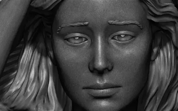 Digital Sculpture of the Virgin Mary - High Detail 3D Model