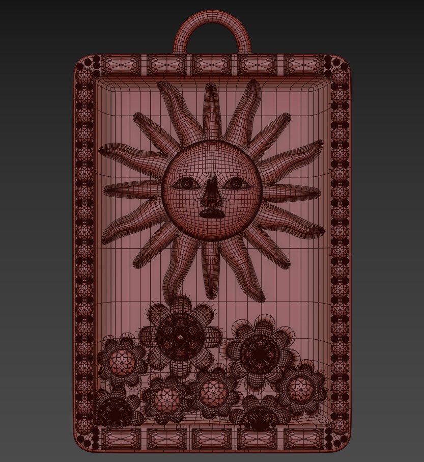 Gold necklaces and pendants with diamonds and gemstones 3D print model_2