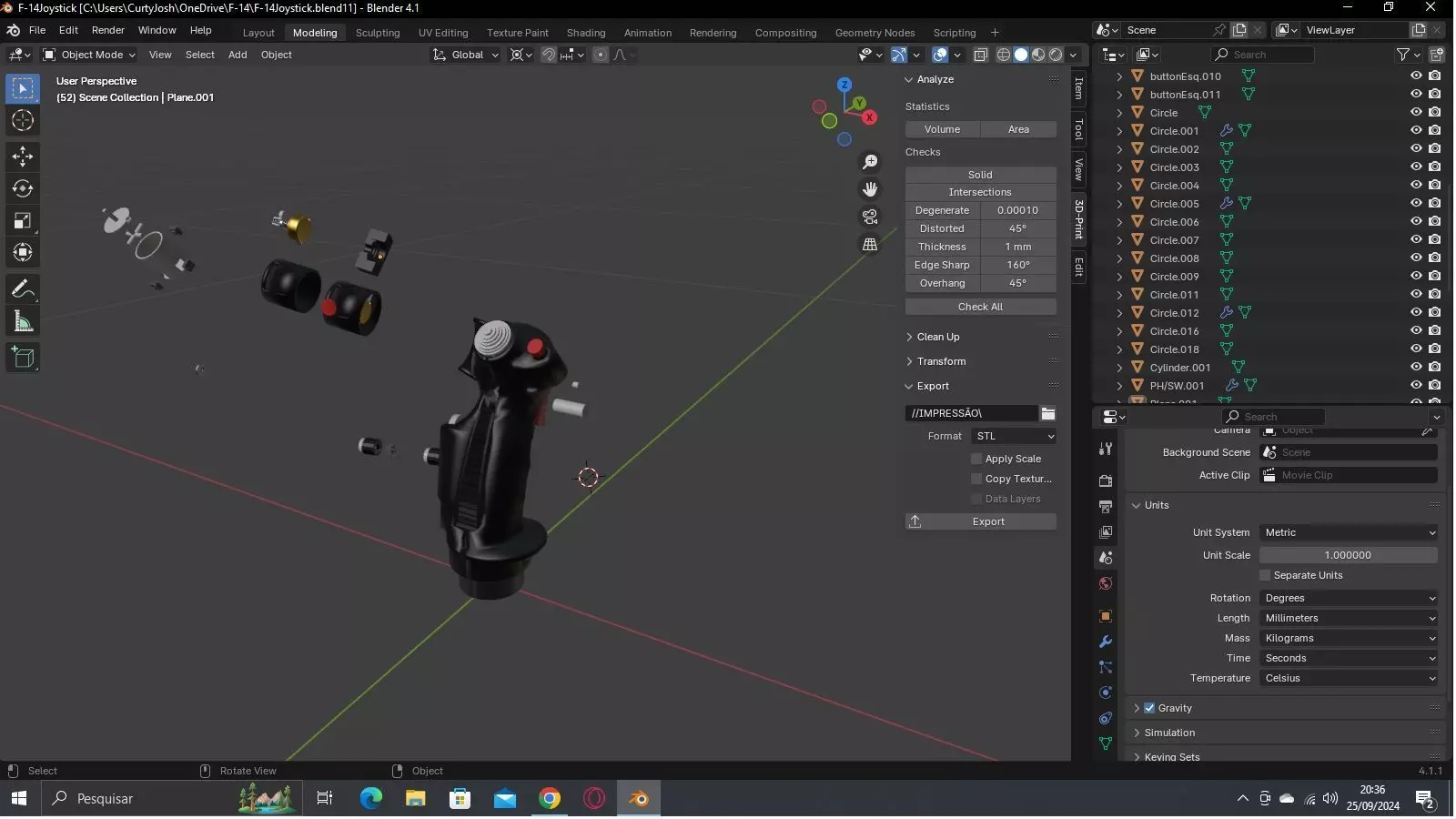 F-14 tomcat joystick 3D model_0