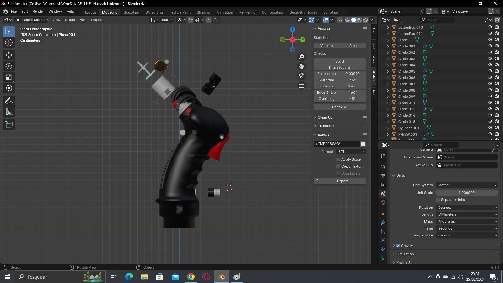 F-14 tomcat joystick 3D model_1
