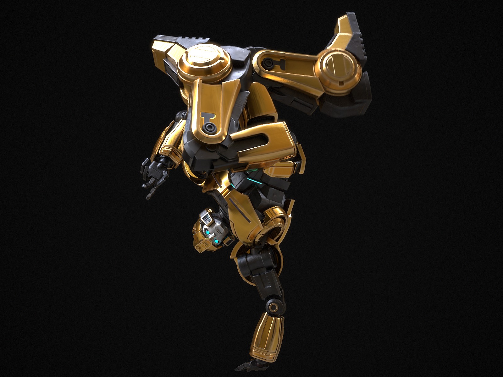 Bumblebee Low-poly 3D model_32