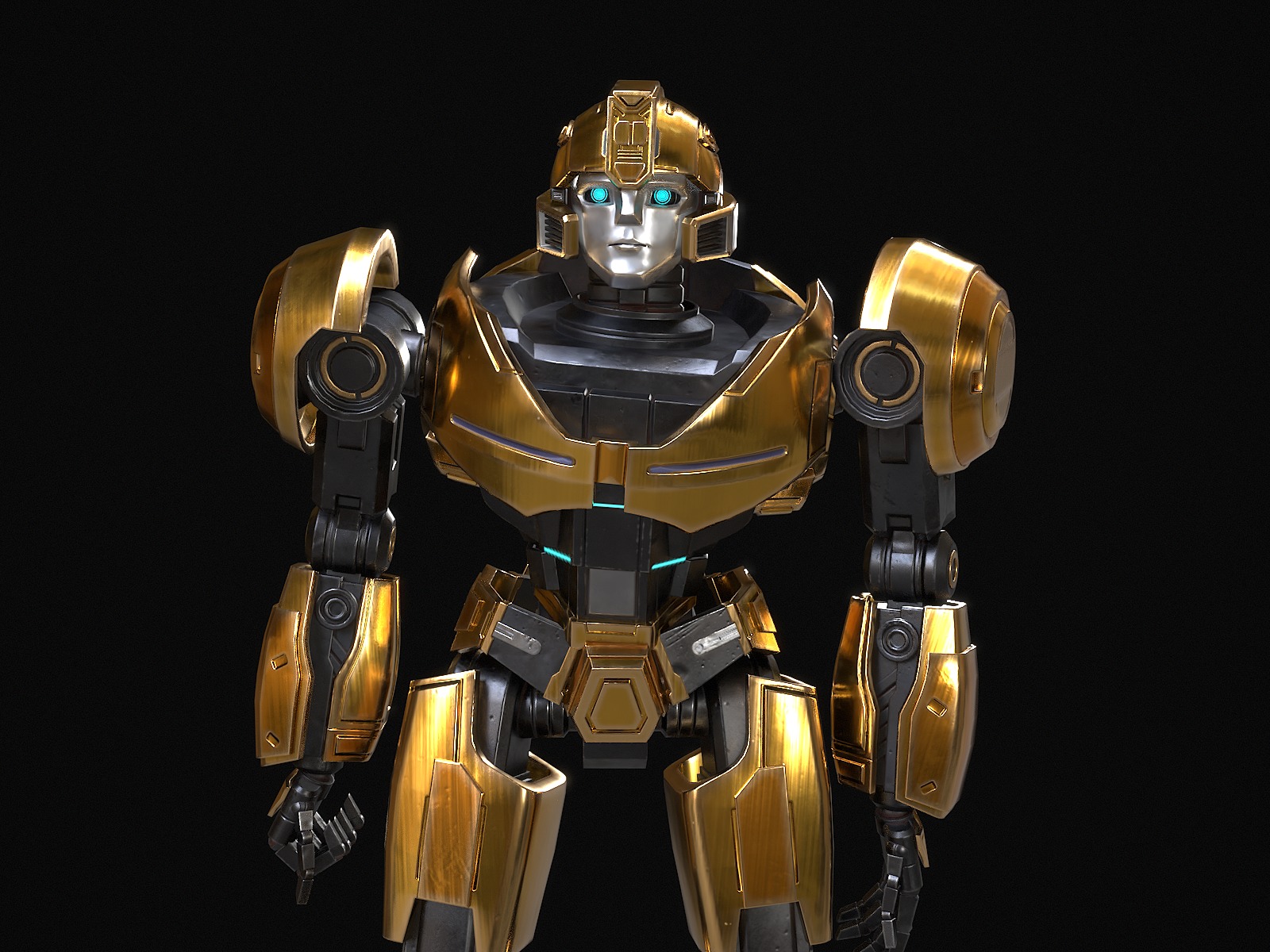Bumblebee Low-poly 3D model_7