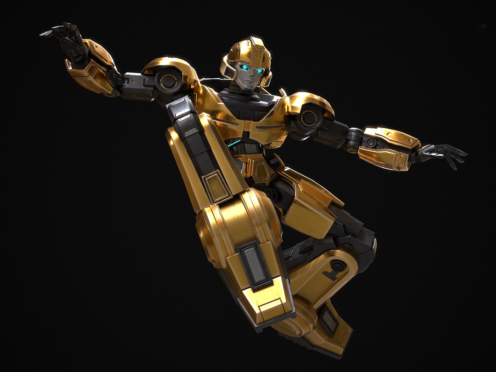Bumblebee Low-poly 3D model_20