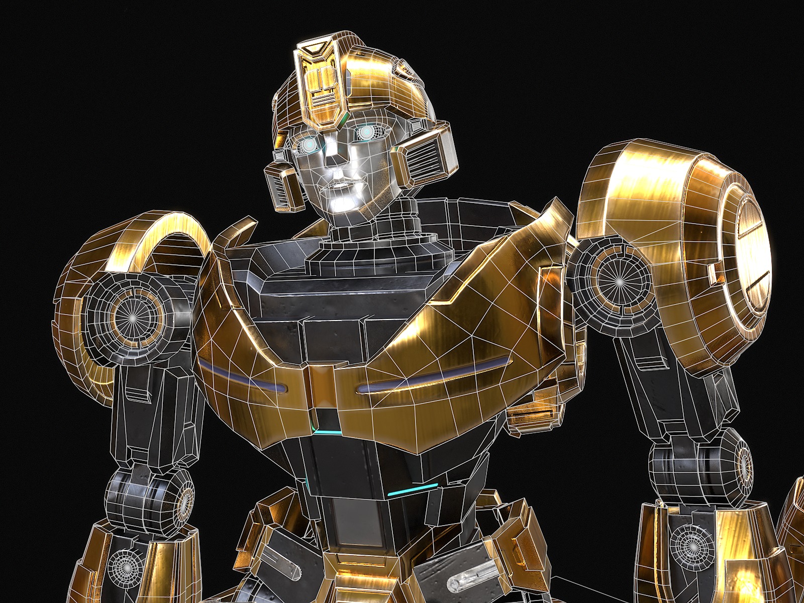 Bumblebee Low-poly 3D model_5