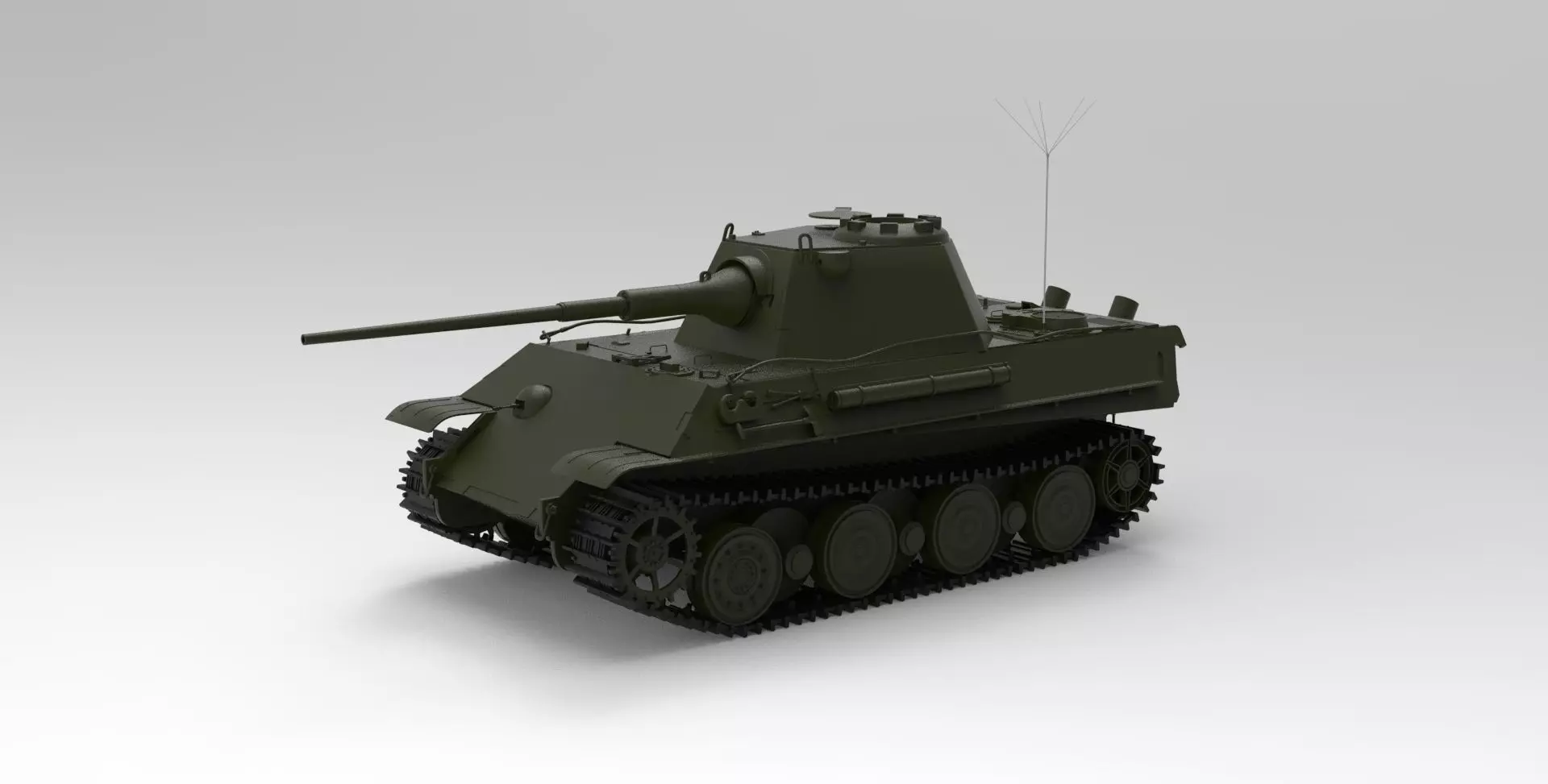 Panzer II Tank 3D model_0