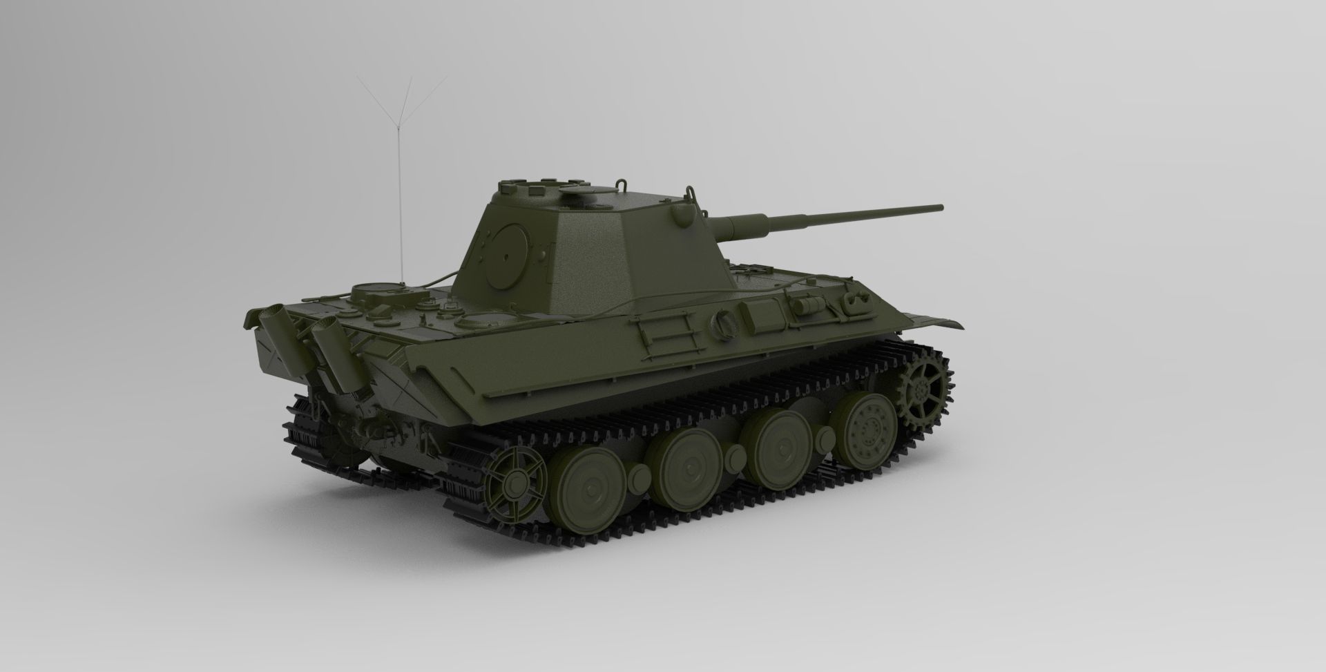 Panzer II Tank 3D model_1