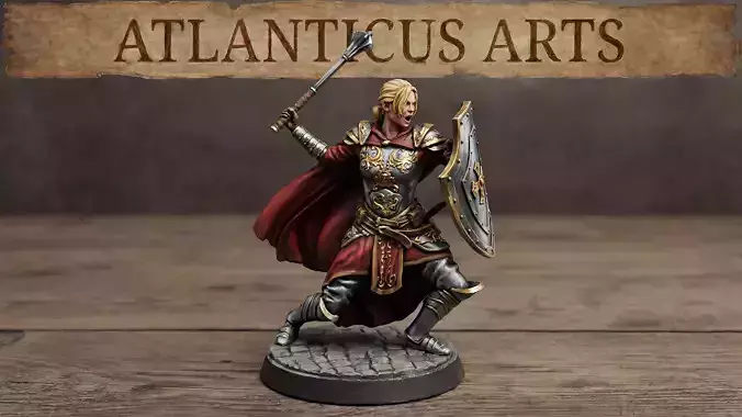 Female Human Paladin - Athena Lightshield - Mace