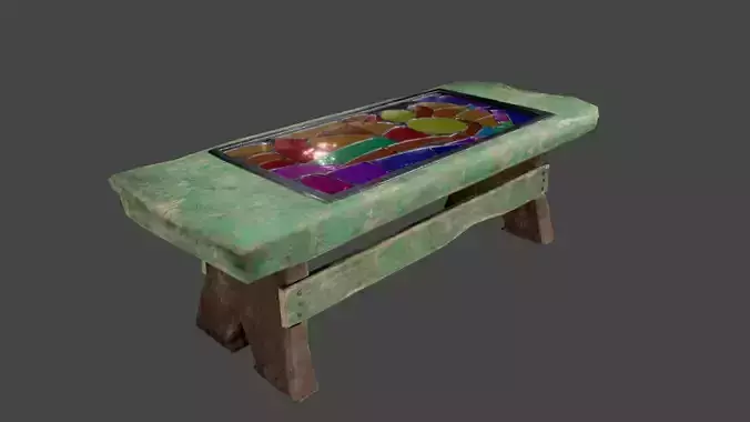 Mosaic Old Wooden Small Stool