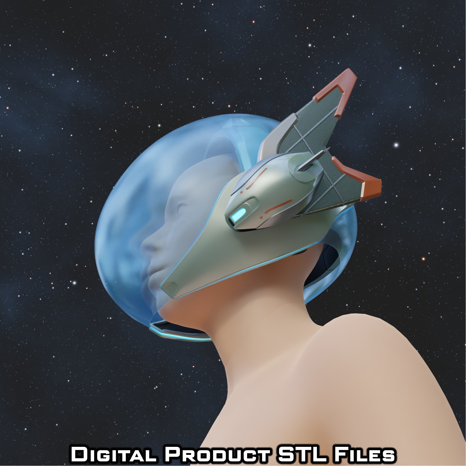 Si Fi Juno Space Ranger Helmet Overwatch 2 3D print model_6