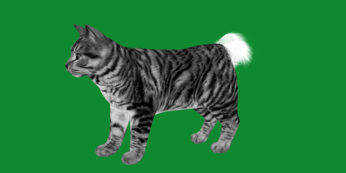 Kurilian Bobtail Cat Low-poly 3D model_11