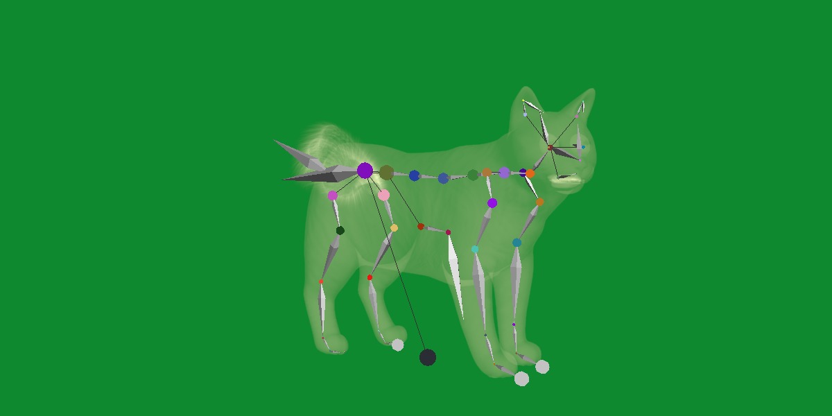 Kurilian Bobtail Cat Low-poly 3D model_19