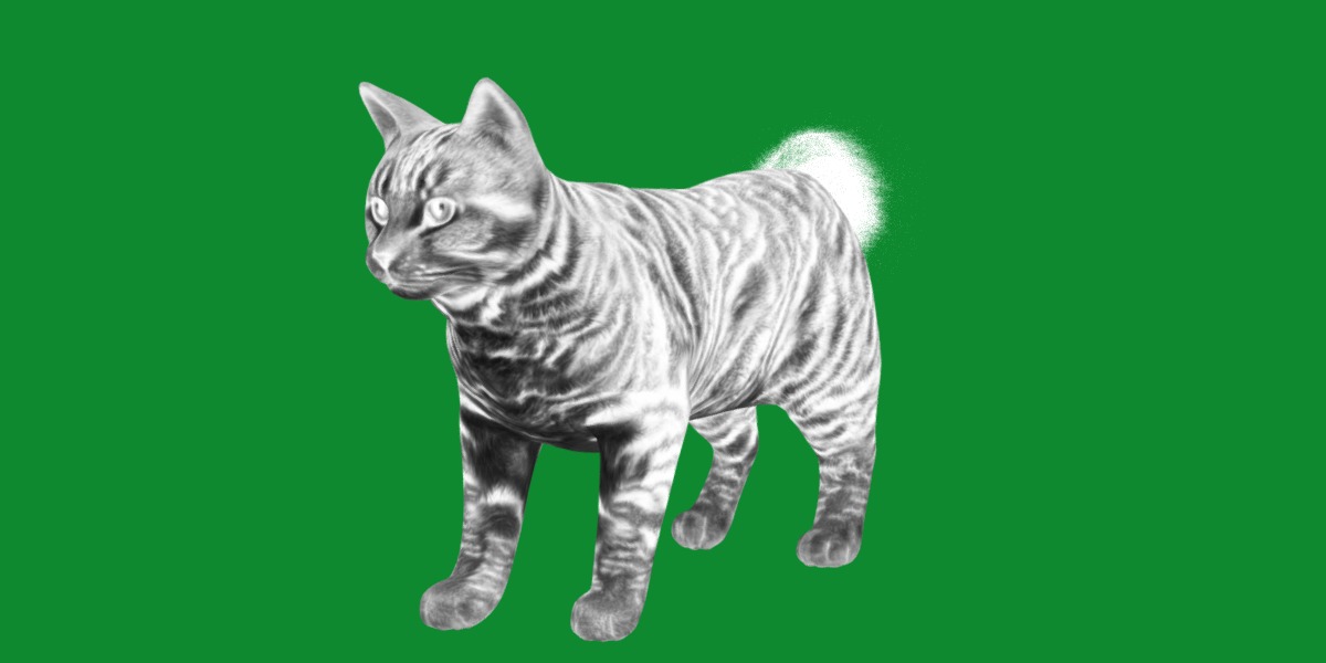 Kurilian Bobtail Cat Low-poly 3D model_8