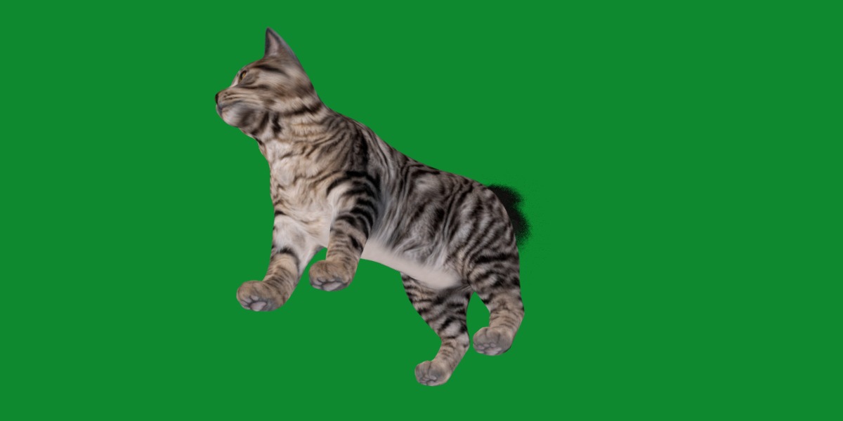 Kurilian Bobtail Cat Low-poly 3D model_22