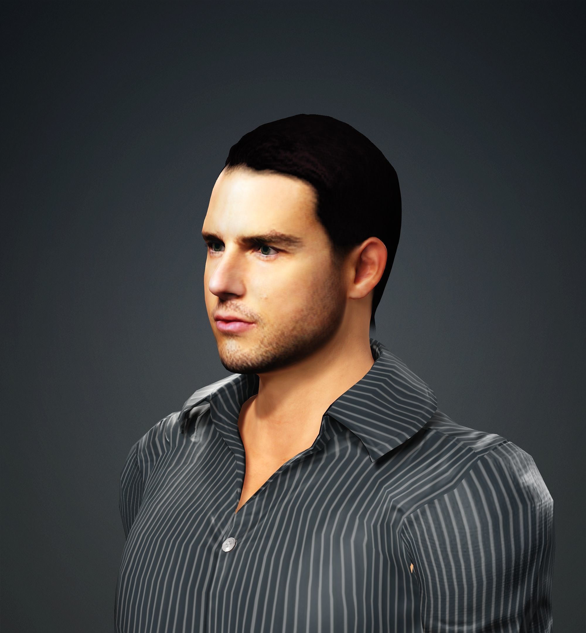 Tom Cruise Low-poly 3D model_10