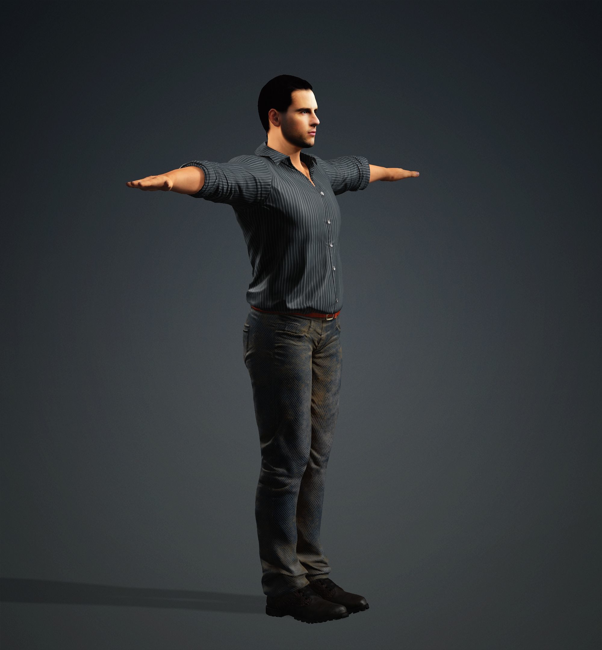 Tom Cruise Low-poly 3D model_3