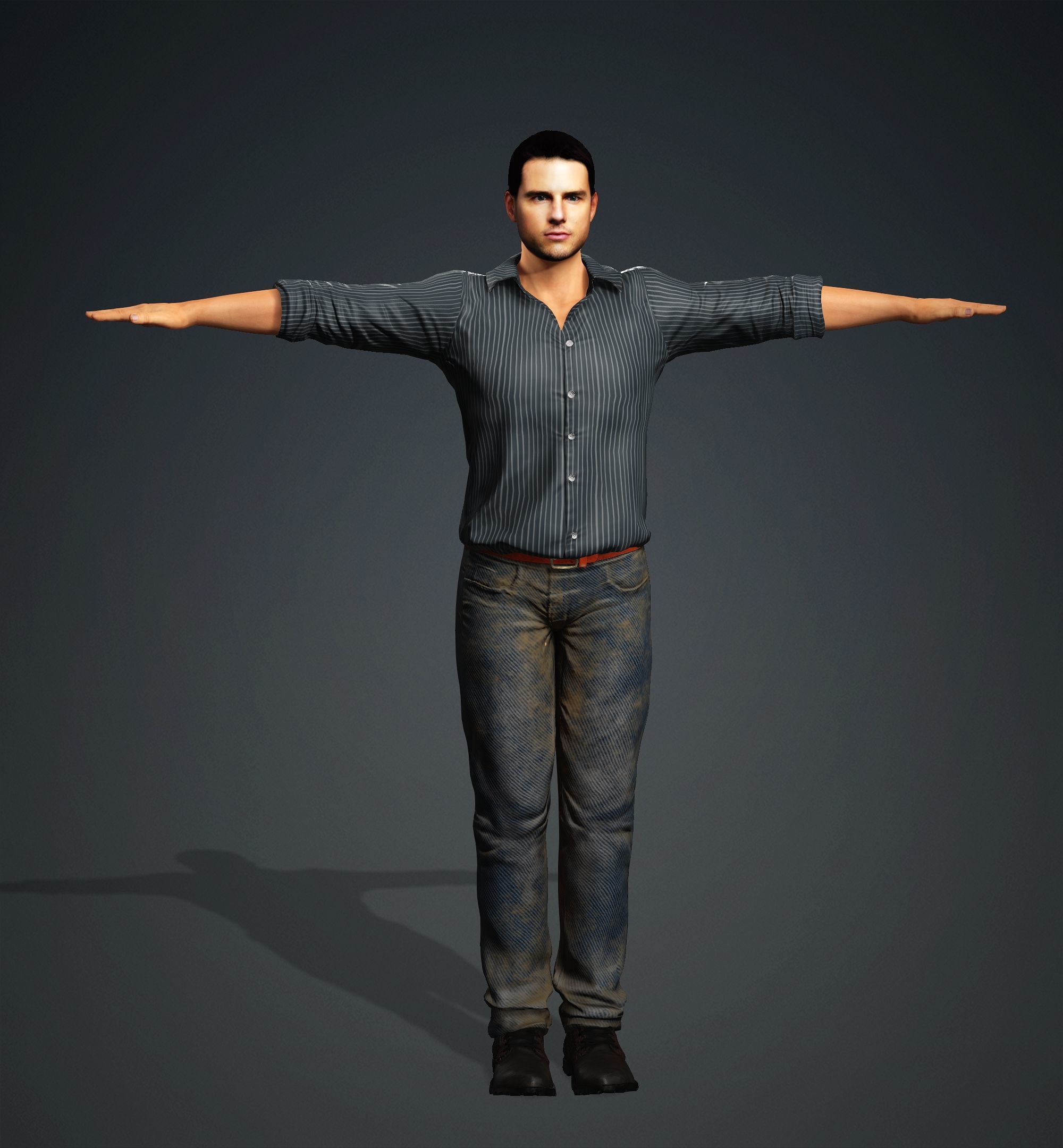 Tom Cruise Low-poly 3D model_4