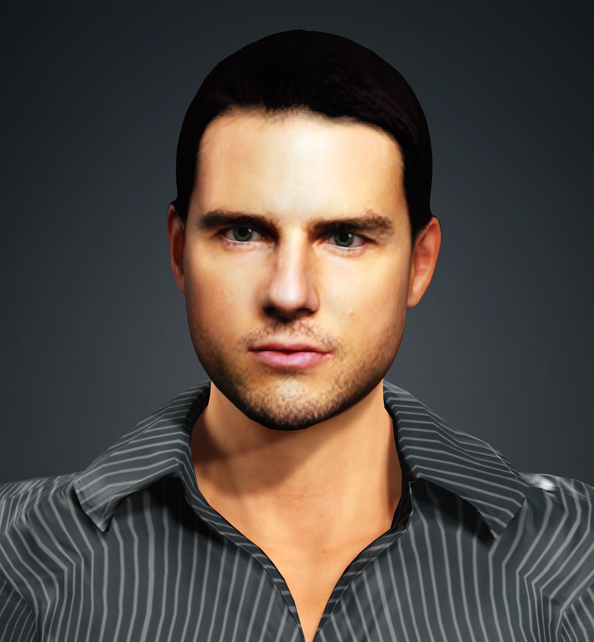 Tom Cruise Low-poly 3D model_7