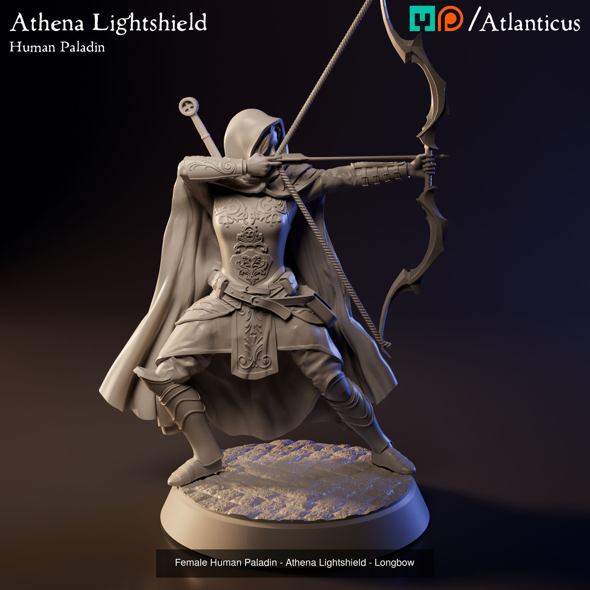 Female Human Paladin - Athena Lightshield - BUNDLE 3D Model Collection_2