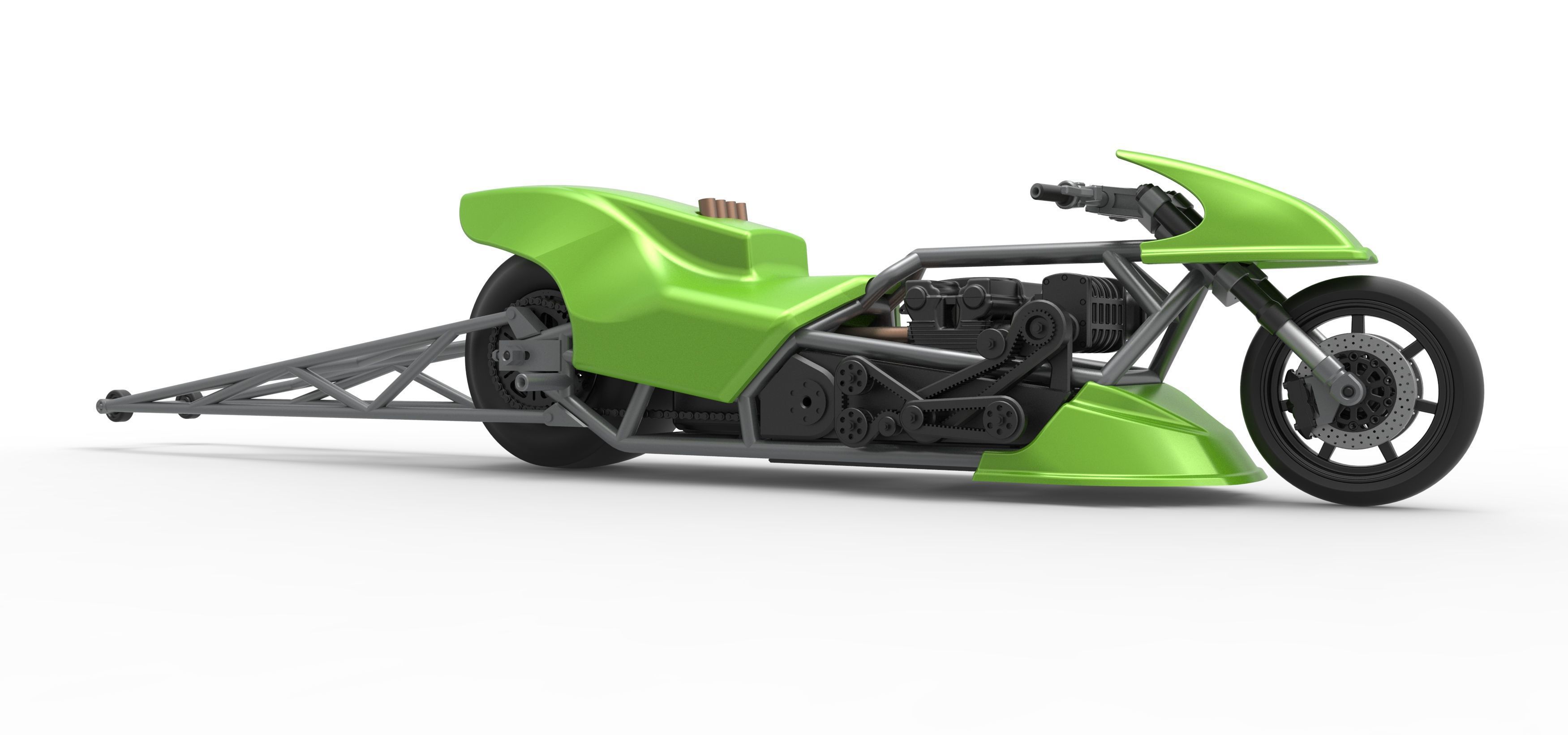 Top fuel dragster motorcycle Scale 1 to 25 3D print model_26