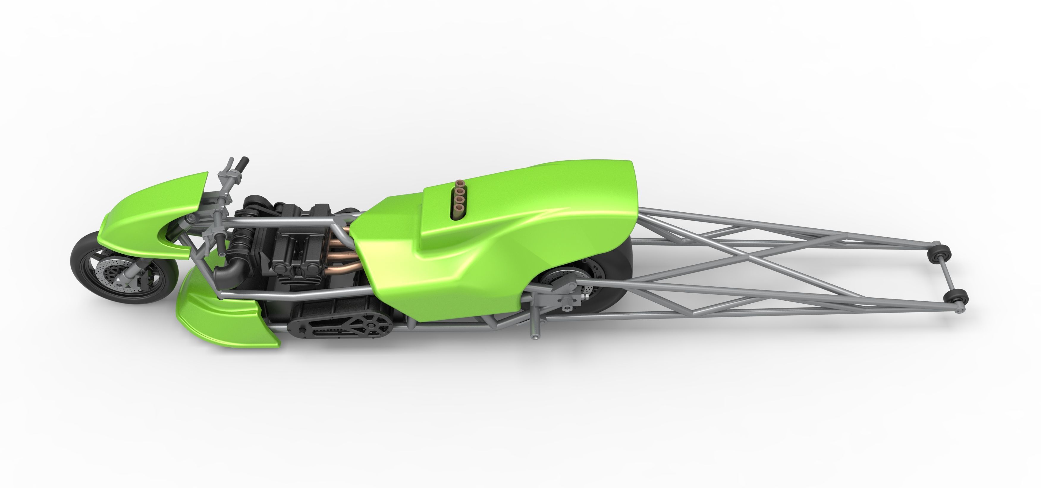 Top fuel dragster motorcycle Scale 1 to 25 3D print model_11