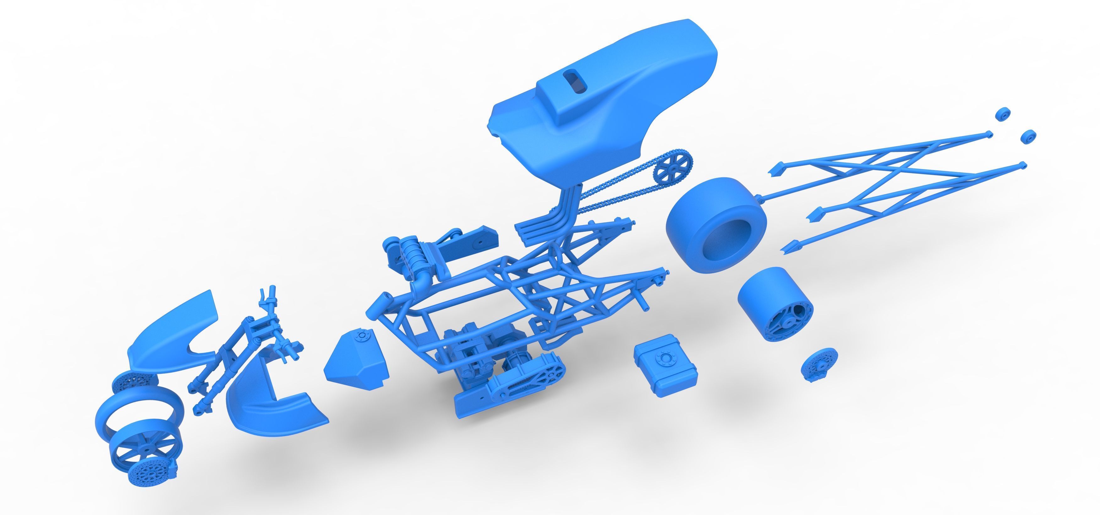 Top fuel dragster motorcycle Scale 1 to 25 3D print model_58