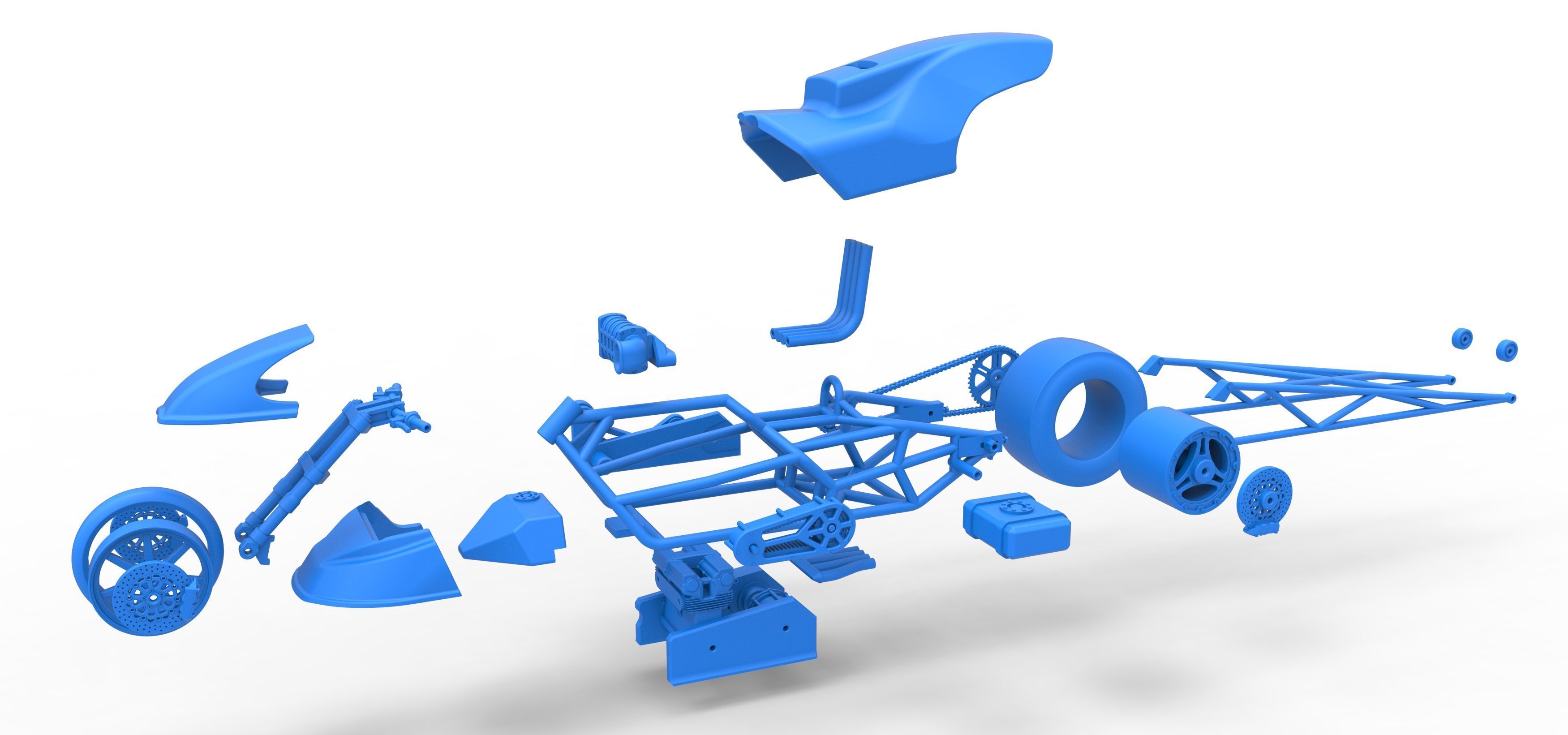 Top fuel dragster motorcycle Scale 1 to 25 3D print model_56