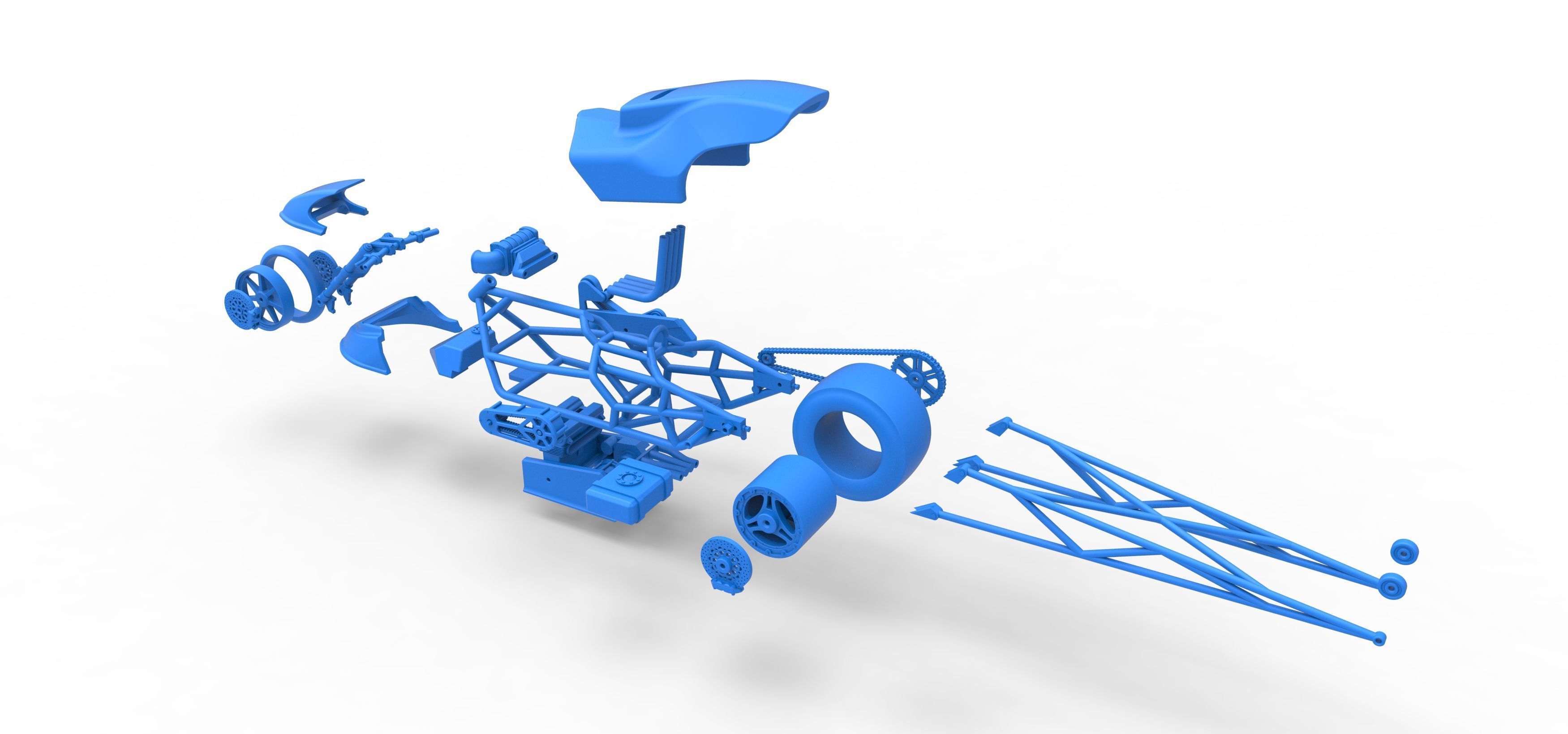 Top fuel dragster motorcycle Scale 1 to 25 3D print model_62