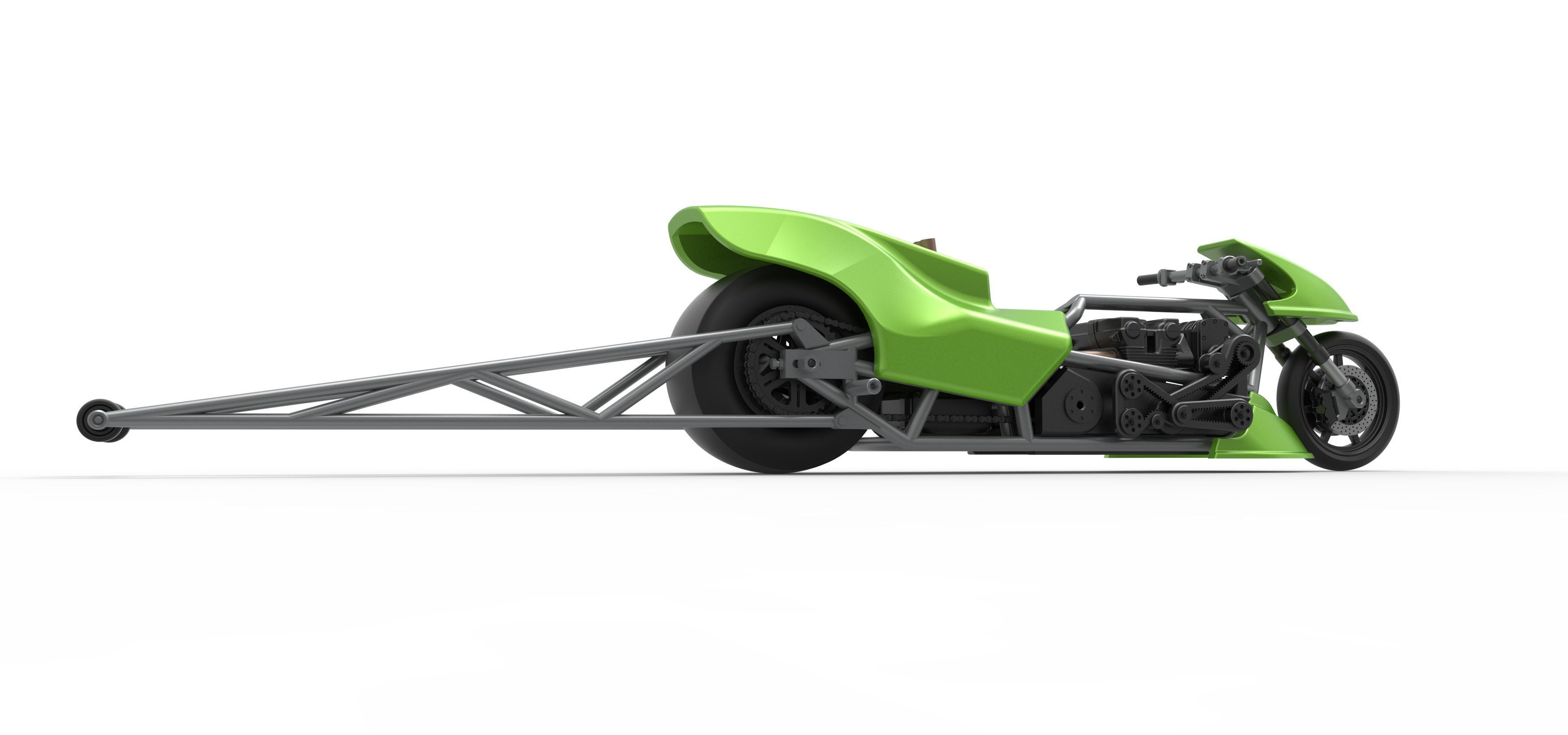 Top fuel dragster motorcycle Scale 1 to 25 3D print model_22