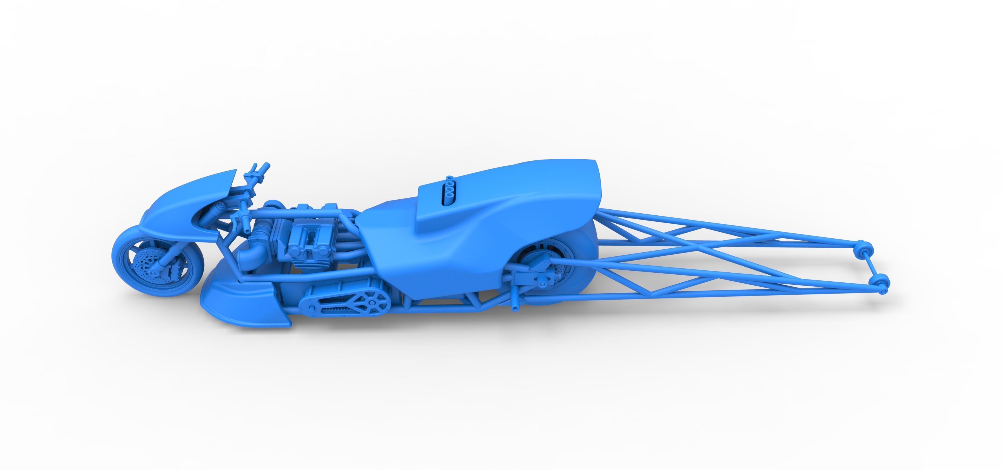 Top fuel dragster motorcycle Scale 1 to 25 3D print model_38