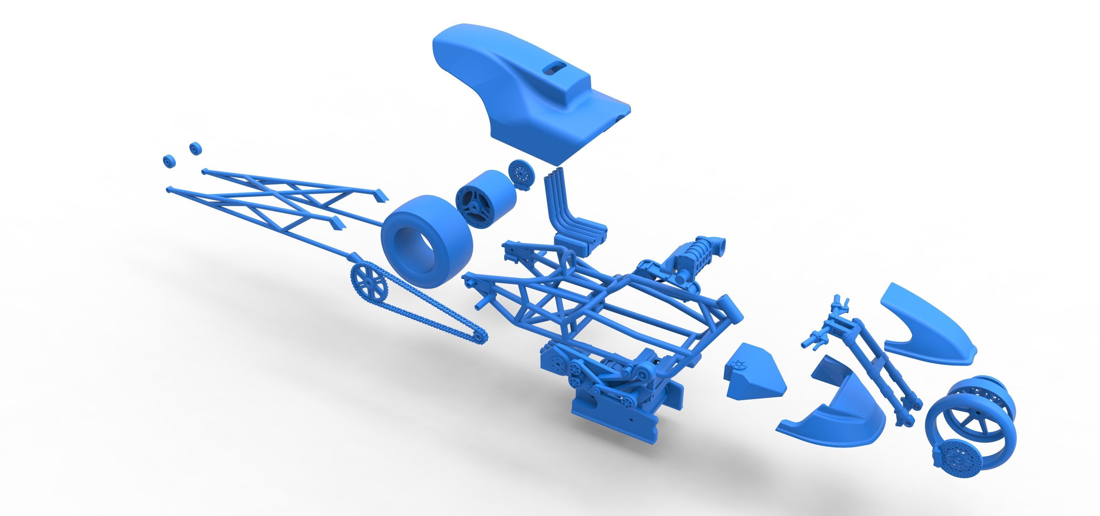 Top fuel dragster motorcycle Scale 1 to 25 3D print model_67