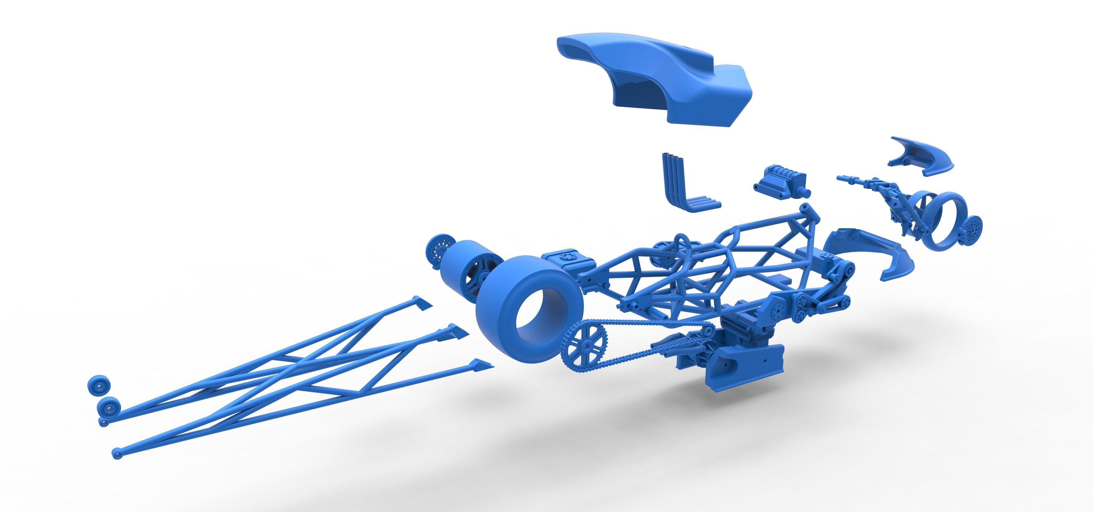 Top fuel dragster motorcycle Scale 1 to 25 3D print model_64