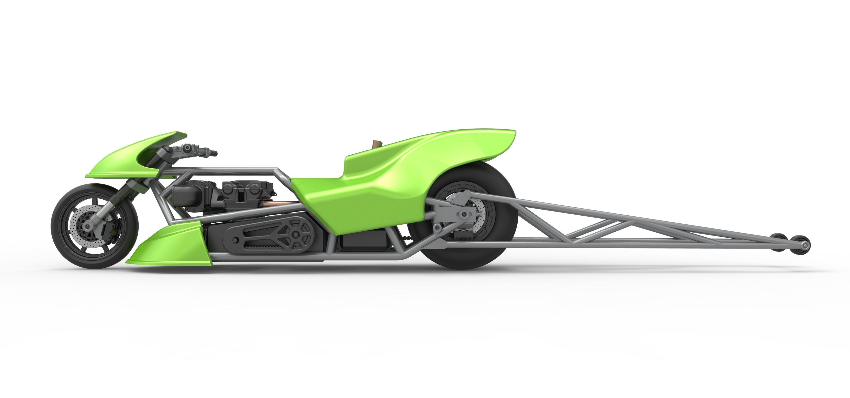 Top fuel dragster motorcycle Scale 1 to 25 3D print model_10