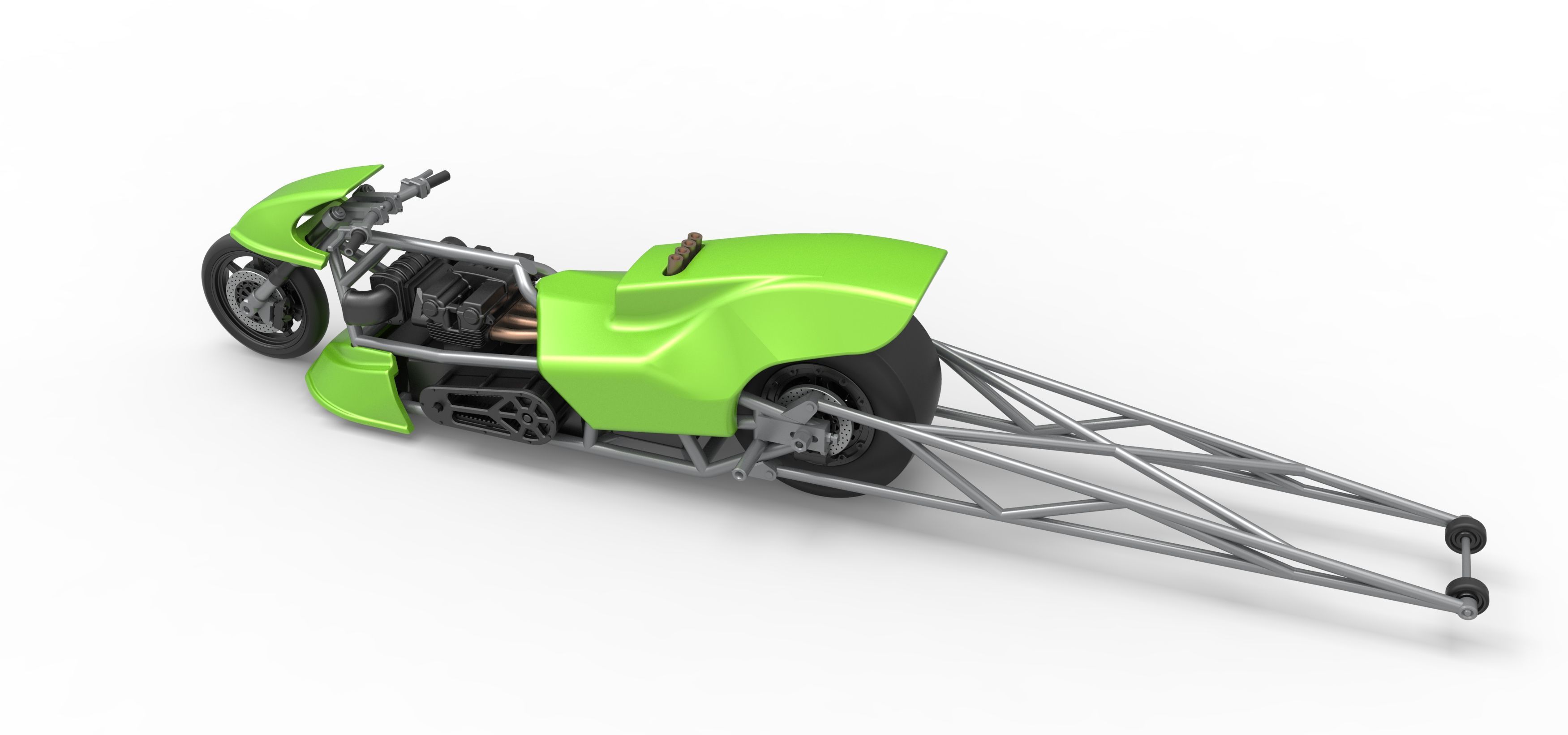Top fuel dragster motorcycle Scale 1 to 25 3D print model_13